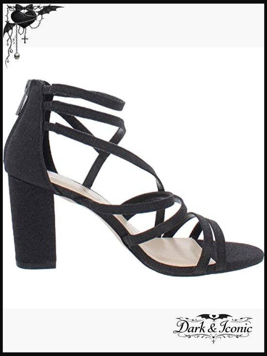 7602628_ALT?wid=400&hei=400&  Strappy Block Heel Sandals with Caged Back and Zipper Closure